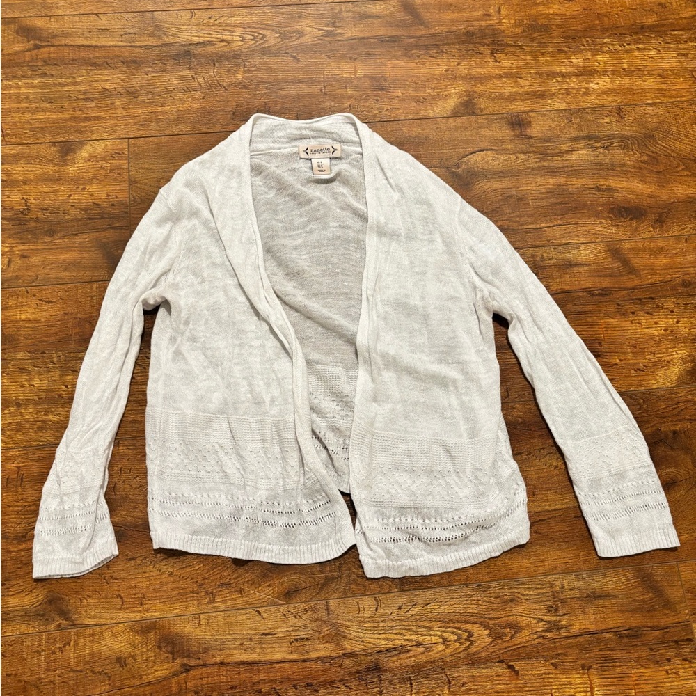 Nanette Lepore White Open Front Cardigan